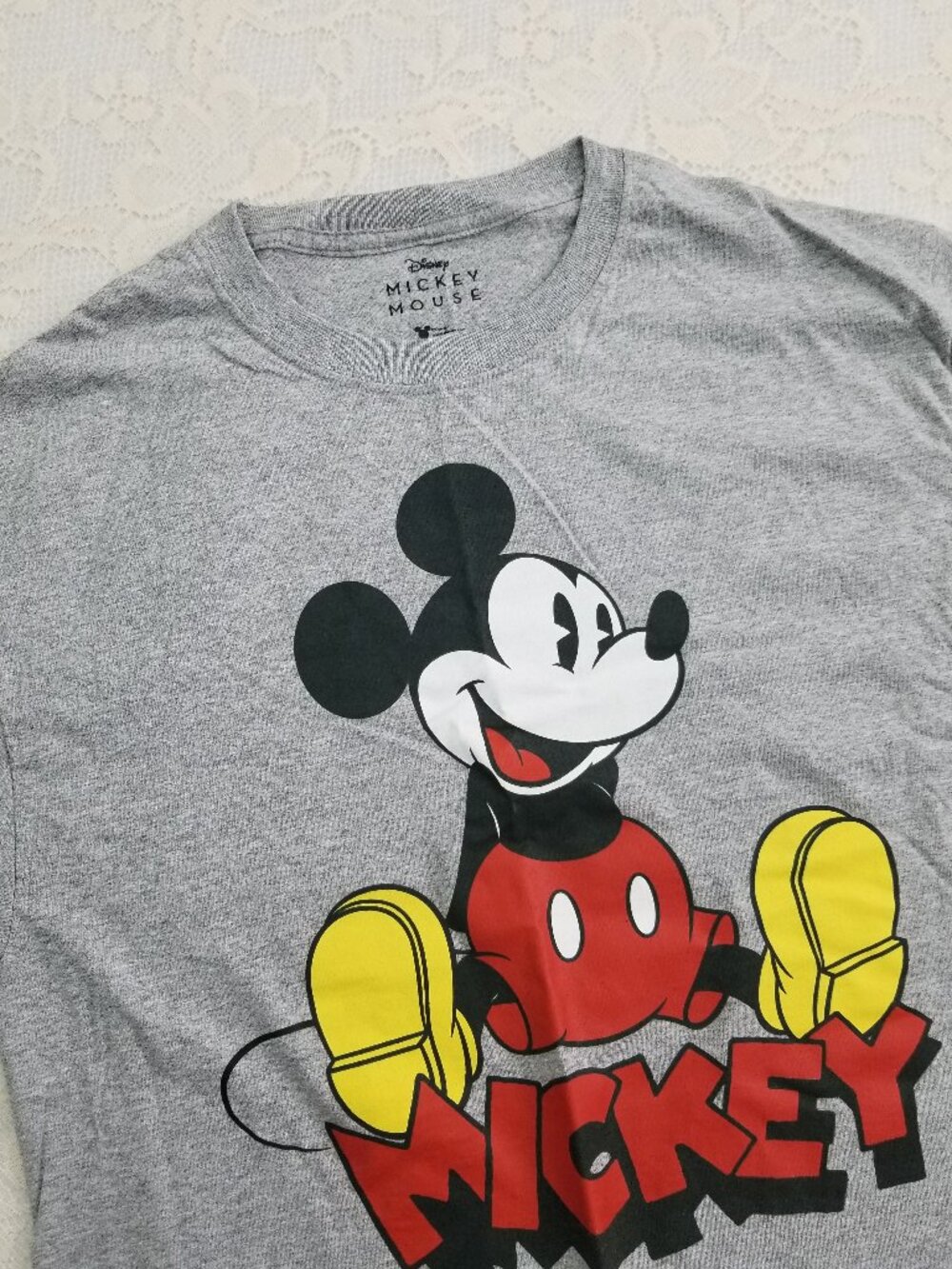Mickey Mouse Gray Disney T Shirt Men's Medium (38-40)